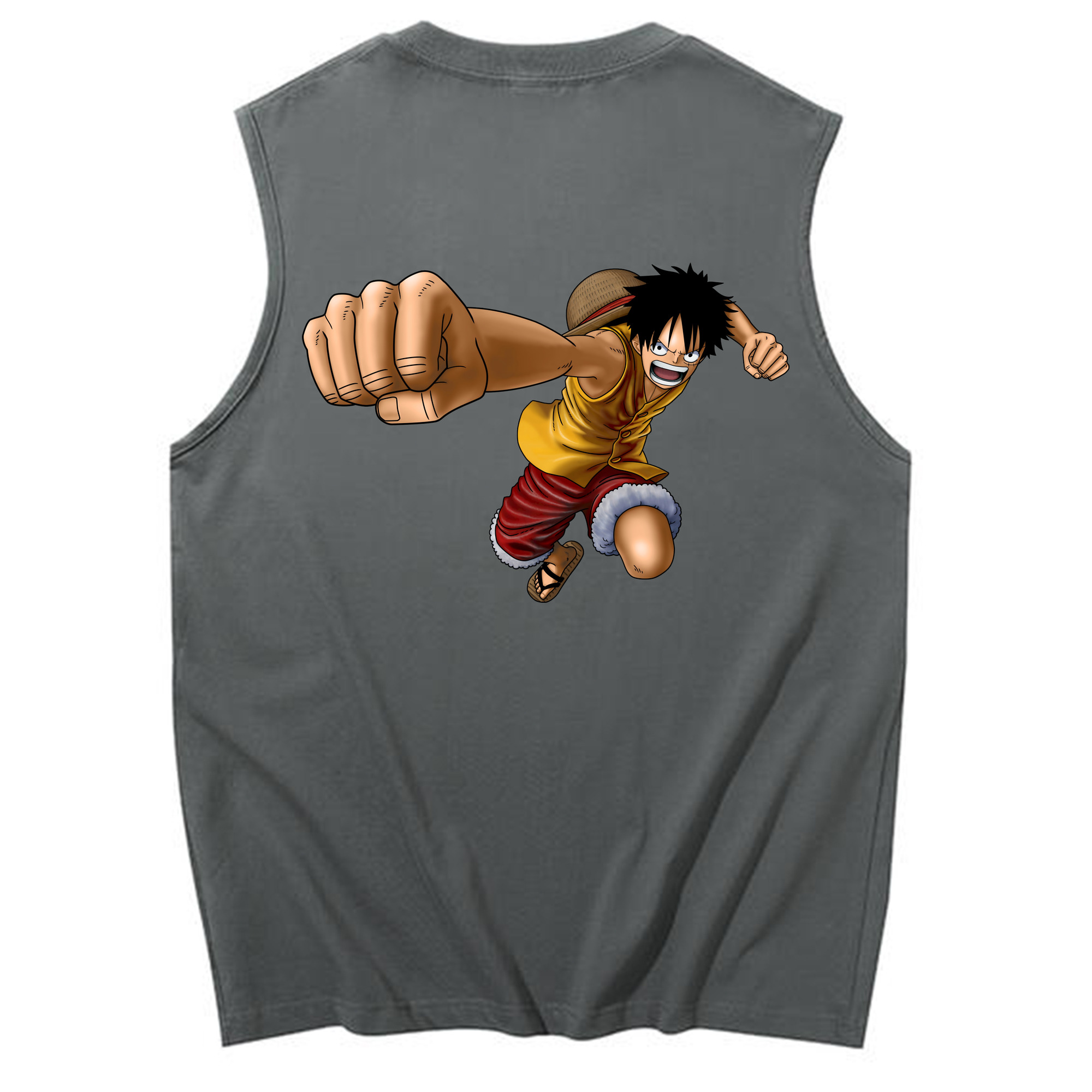 ワンピース モンキー・D・ルフィ ONE PIECE Monkey D. Luffy コットン100％タンクトップ（背面プリント）